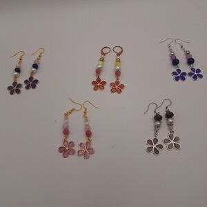 Color changing flower dangling earrings- mbarnes productions- pick one